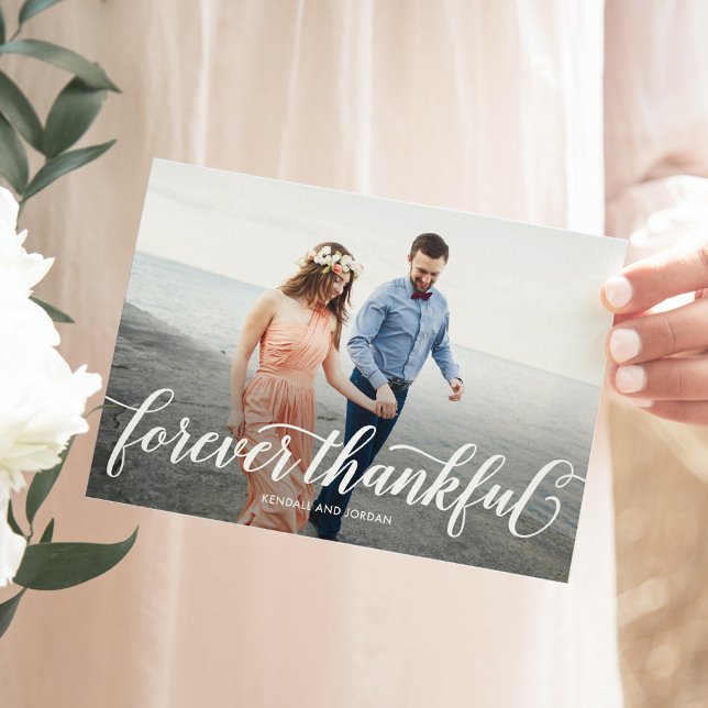 Simply Romantic Editable Colour Wedding Thank You Card (Creator Uploaded)