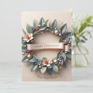 Simply Romantic Wreath  Holiday Card