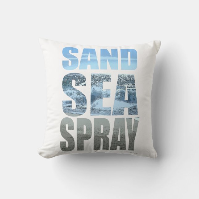 Simply Sand Sea Spray Classic Beach Life Slogan Cushion (Front)