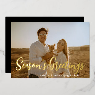 Simply Scripted Photo Foil Holiday Card