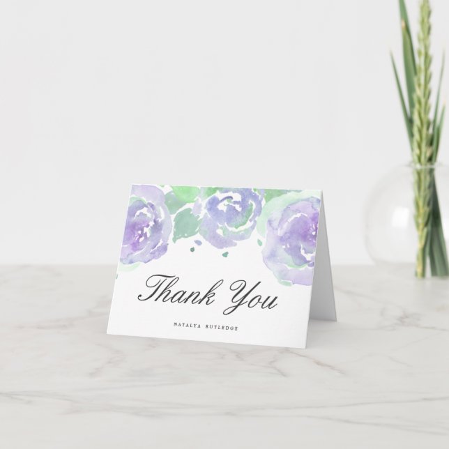 Simply Serene Personalised Thank You Note Card (Front)