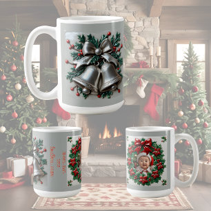 Simply Silver Bells Christmas Customisable Coffee Mug