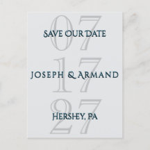 Simply Silver Save the Date Postcard