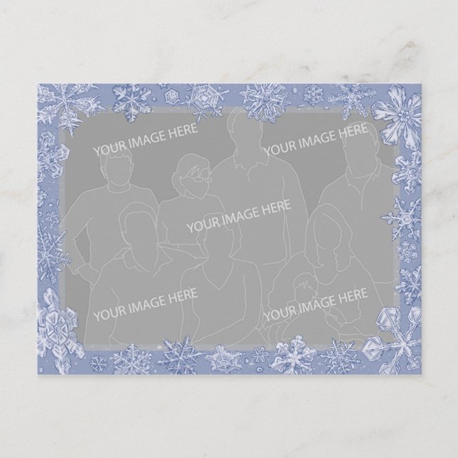 Simply Snowflakes Art Frame Personalised Photo 1 Postcard (Front)