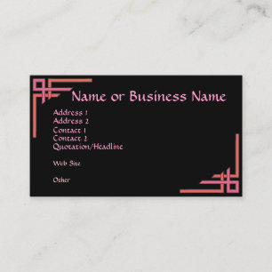 Simply Sophisticated Pink Art Deco Business Card