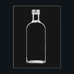 Simply Spirits Postcard<br><div class="desc">Simple illustration of a Bottle of Hard Liquor (Gin,  Vodka or any spirit)</div>