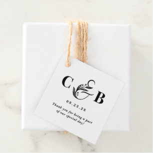 Simply Splendid EDITABLE COLOR Monogram Favour Tag