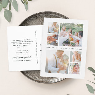 Simply Stated Wedding Photo Collage Thank You Postcard