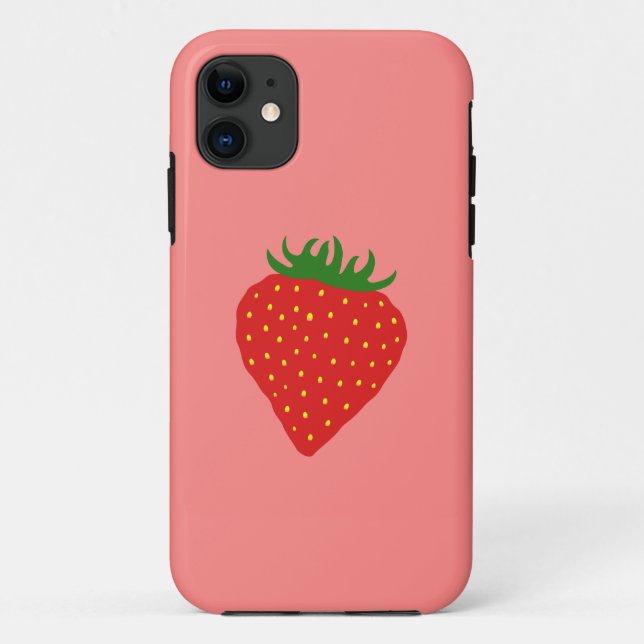 Simply Strawberry custom colour iPhone case (Back)
