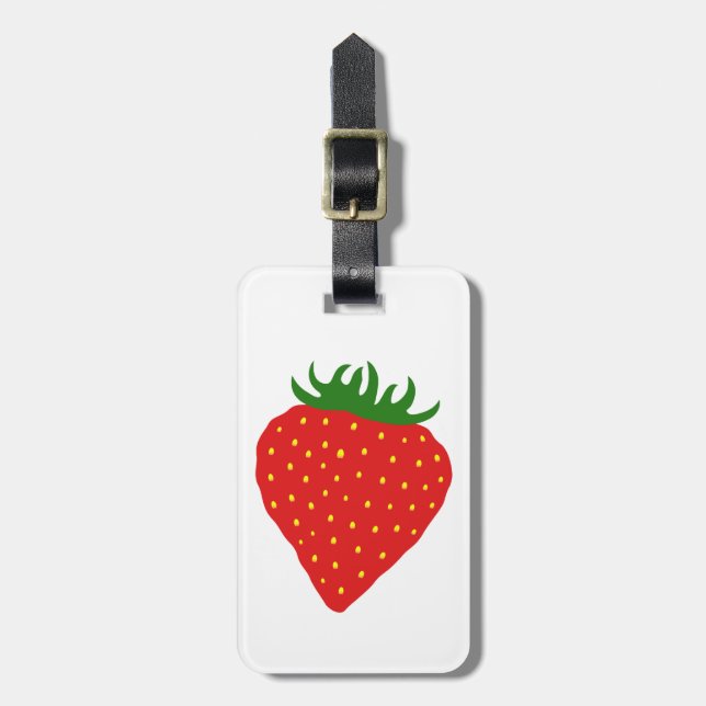 Simply Strawberry custom luggage tag (Front Vertical)
