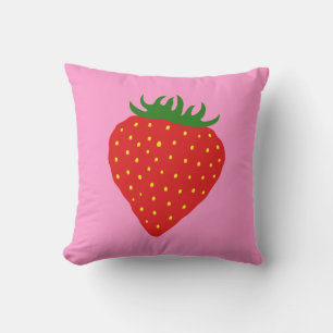 Simply Strawberry custom throw pillow
