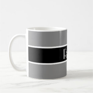 Simply Stripes black + your backgr. & Name Coffee Mug