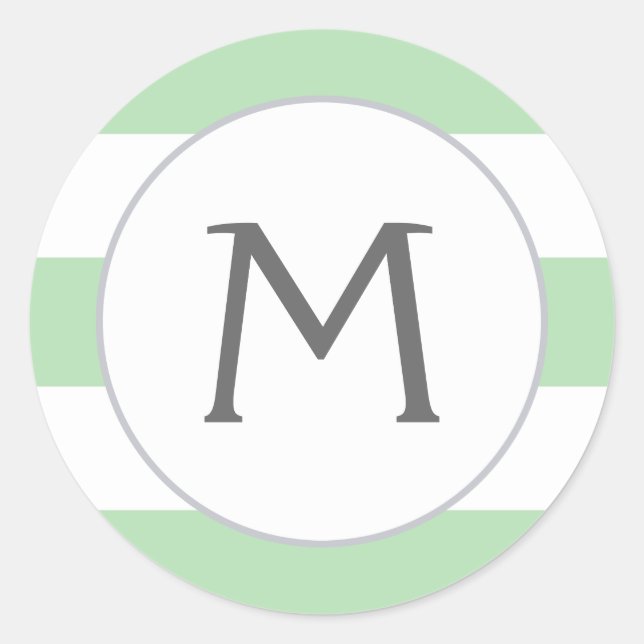 Simply Stripes Monogram Stickers / Mint (Front)