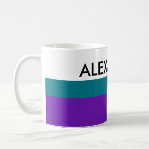 Simply Stripes purple violet + your ideas Coffee Mug