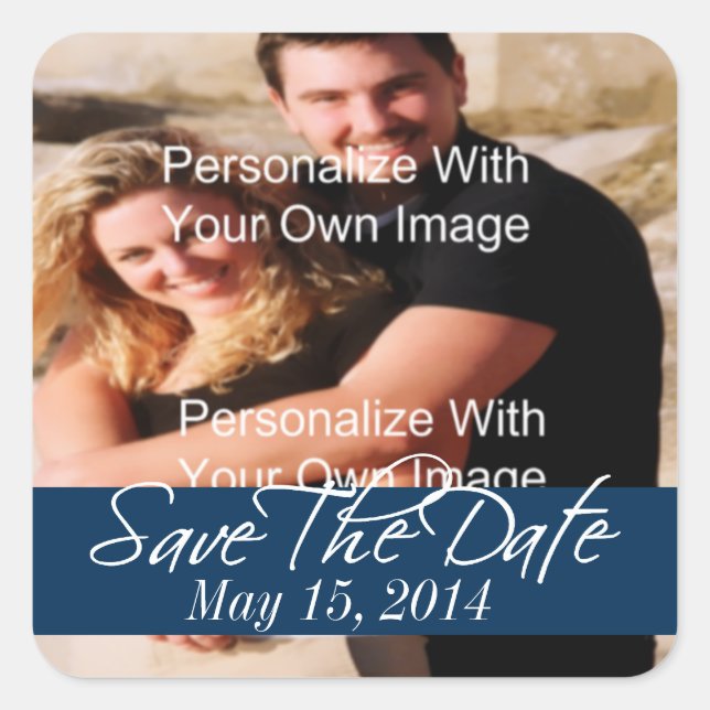 Simply Stunning Deep Navy Save The Date Seals (Front)
