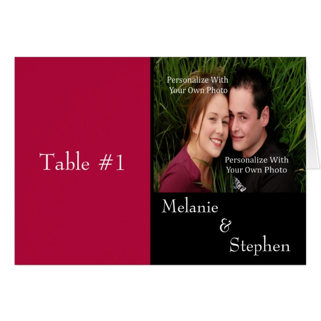 Simply Stunning Radiant Red Photo Table Card (Front Horizontal)
