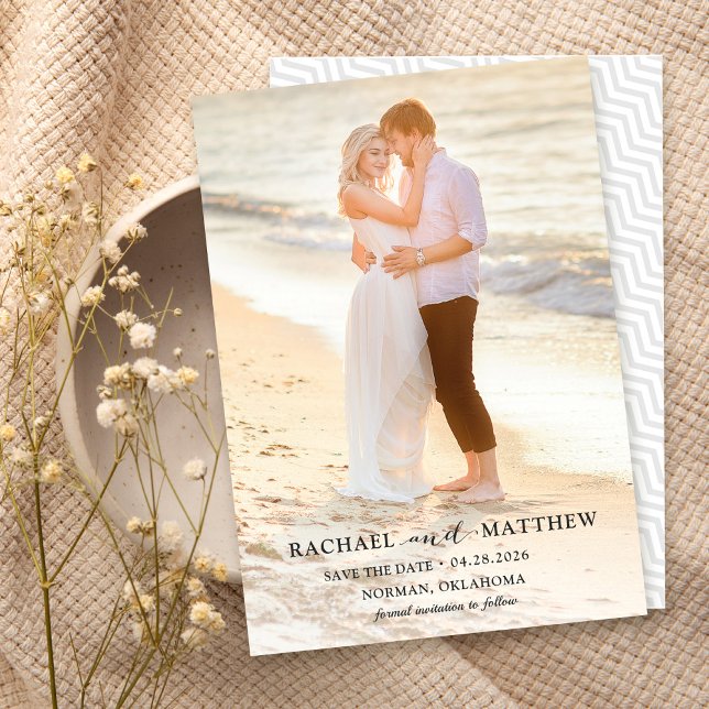 Simply Stylish Grey Wedding Save The Date Photo (Creator Uploaded)