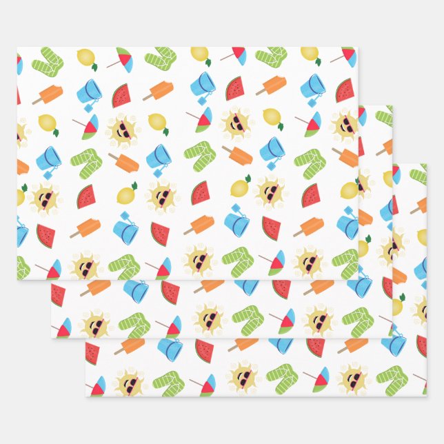 Simply Summer Wrapping Paper Sheet (Set)