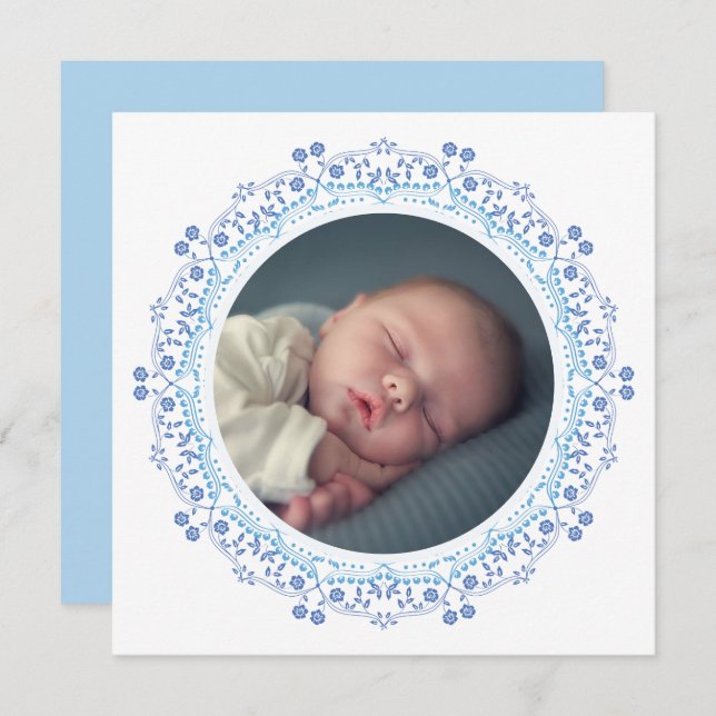Simply Sweet Elegant Baby Boy Floral Photo (Front/Back)