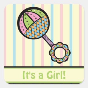 Simply Sweet Rattle Announcement Sticker