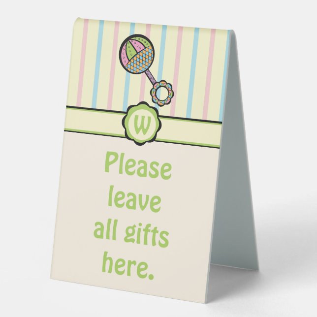 Simply Sweet Rattle Table Tent Sign (Front)