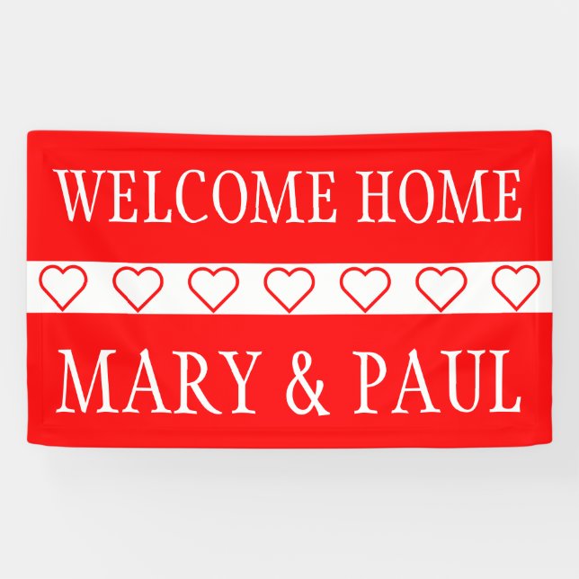 Simply Symbols - HEARTS RED + your ideas Banner (Horizontal)