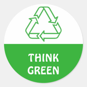 Simply Symbols - RECYCLING TRIANGLE + your ideas Classic Round Sticker