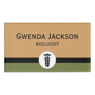 Simply Symbols - Rod of Asclepius + your ideas Name Tag