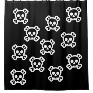Simply Symbols - SKULL & BONES + your ideas Shower Curtain
