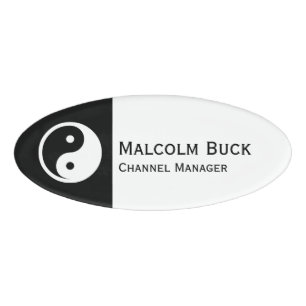 Simply Symbols - YIN & YANG + your ideas Name Tag
