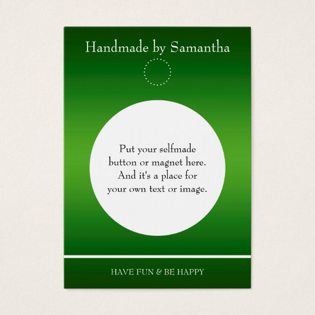 Simply Template for a Button Display - green (Front)