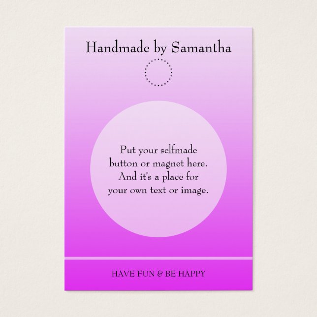 Simply Template for a Button Display - light pink (Front)