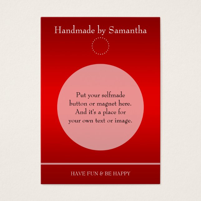 Simply Template for a Button Display - red (Front)