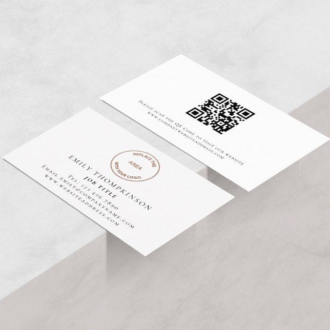 Simply Text Logo QR Code Any Profession Any Colour Business Card (Creator Uploaded)