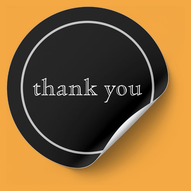 Simply Thank You Corporate Classic Round Sticker (Thank you stickers)