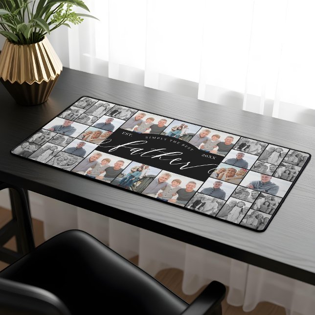 Simply The Best Father Personalise Photo Collage  Desk Mat (Simply The Best Father Personalize Photo Collage Desk Mat)