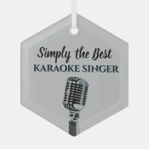 Simply the Best Karaoke Singer Glass Tree Decoration