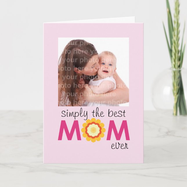 Simply the best MOM ever pink lilac mother's day Card (Front)