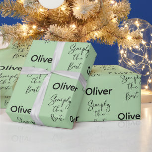 Simply the Best Personalised Light Green Wrapping Paper