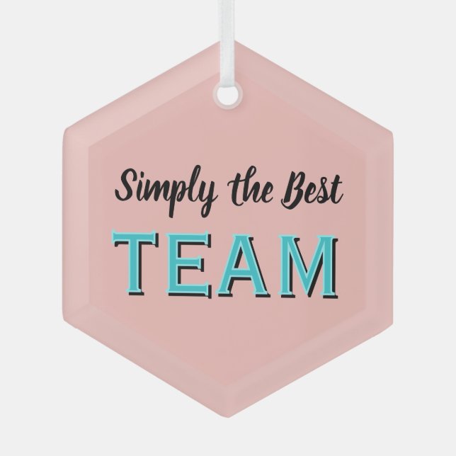 Simply the Best Team Glass Tree Decoration (Front)