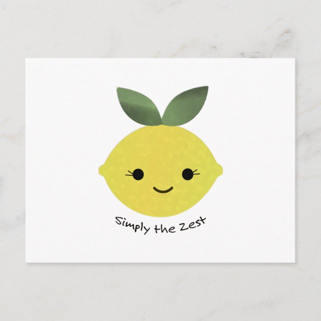 Simply the Zest Cute Kawaii Lemon Holiday Postcard (Front)