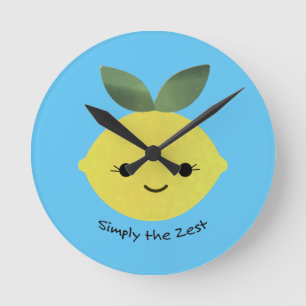 Simply the Zest Cute Kawaii Lemon Round Clock