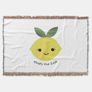 Simply the Zest Cute Kawaii Lemon Throw Blanket