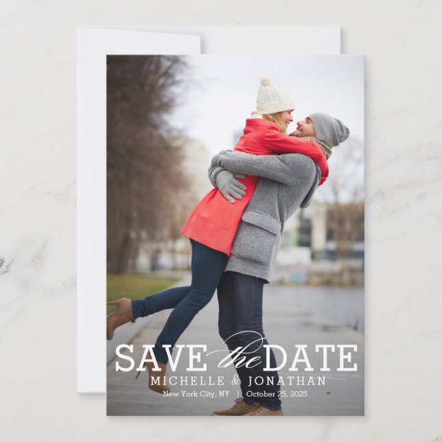 Simply Timeless EDITABLE COLOR Save The Date Card (Front)