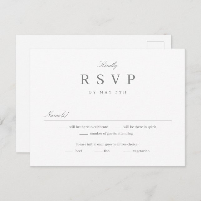 Simply United EDITABLE COLOR RSVP Reply Card (Front/Back)