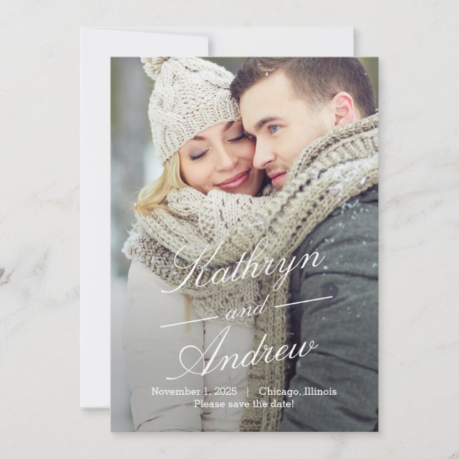 Simply Us Editable Colour Save The Date Card (Front)