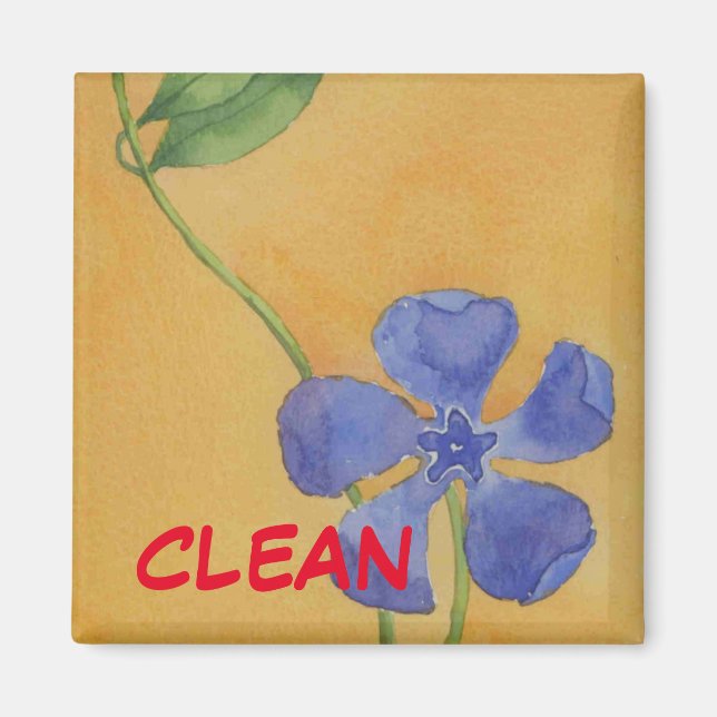 "Simply Vinca" Clean Dishwasher Status Magnet (Front)