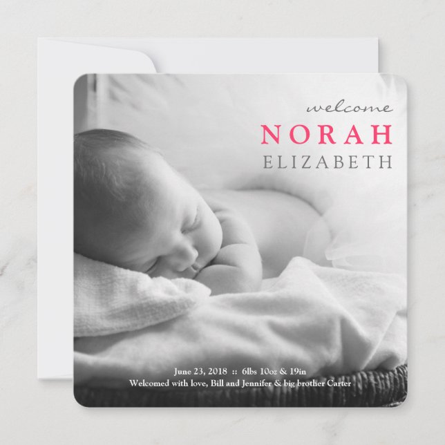 Simply Welcome | Baby Announcement (Front)