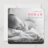 Simply Welcome | Baby Announcement