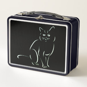 Simply White Kitty Cat Metal Lunch Box